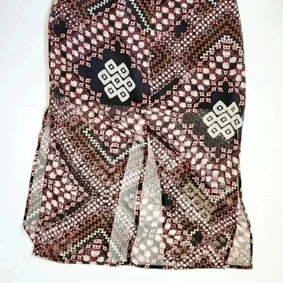 Express boho printed high slit midi skirt size small - Picture 7 of 9